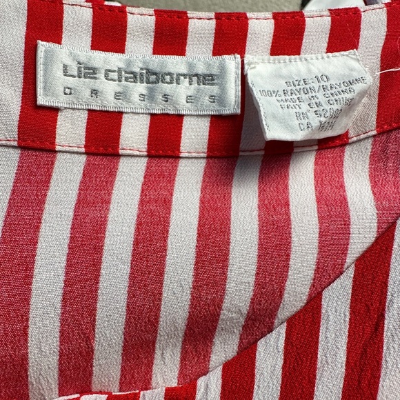 Vintage Liz Claiborne Striped Dress Size 10/12 - Picture 2 of 3